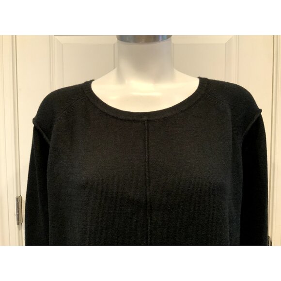 French Connection Black Soft & Stretchy Knit Sweater W/ Exposed Seams, Size M - Picture 2 of 8